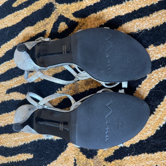 Women's Silver Strappy Sandals - Picture 4 of 7